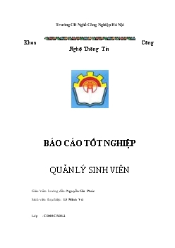 Đề tài Phân tích thiết kế hệ thống quản lý sinh viên