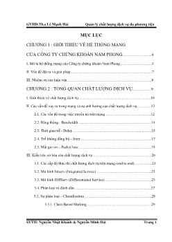 Đề tài Quản lý chất lượng dịch vụ đa phương tiện cho tổng công ty chứng khoán Nam Phong