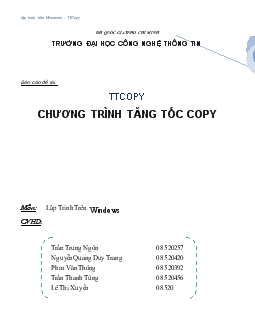 Đề tài TTCOPY - Chương trình tăng tốc copy