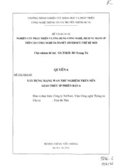 Đề tài Xây dựng mạng WAN thử nghiệm trên nền giao thức IP phiên bản 6