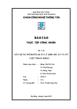 Đề tài Xây dựng website quản lý kho và tư liệu tham khảo