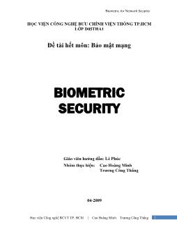 Đồ án Biometric Security