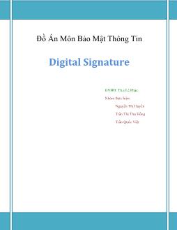 Đồ án Chữ ký số (Digital Signature)