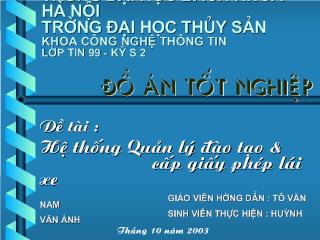 Đồ án Hệ thống Quản lý đào tạo & Cấp giấy phép lái xe