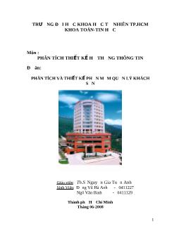 Đồ án Phân tích và thiết kế phần mềm quản lý khách sạn