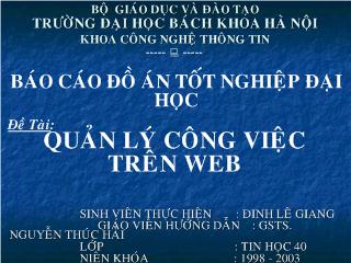 Đồ án Quản lý công việc trên web