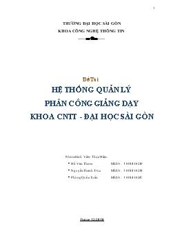 Đồ án Xây dựng Hệ thống quản lý phân công giảng dạy Khoa CNTT Đại học Sài gòn