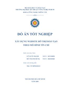 Đồ án Xây dựng website hỗ trợ đào tạo theo mô hình tín chỉ