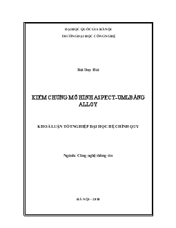 Khóa luận Kiểm chứng mô hình Aspect-Uml bằng Alloy