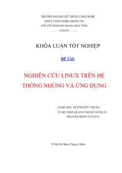 Khóa luận Nghiên cứu Linux trên hệ thống nhúng và ứng dụng
