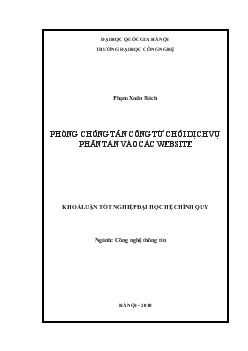 Khóa luận Phòng chống tấn công từ chối dịch vụ phân tán vào các website