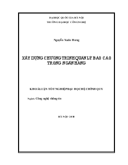 Khóa luận Xây dựng chương trình quản lý trong ngân hàng