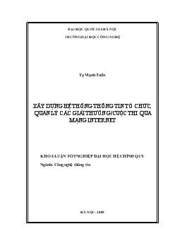 Khóa luận Xây dựng hệ thống thông tin tổ chức và quản lý các giải thưởng, cuộc thi qua mạng internet