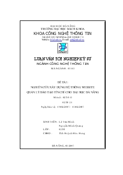 Luận văn Nghiên cứu xây dựng hệ thống website quản lý đào tạo tín chỉ cho đại học Đà Nẵng