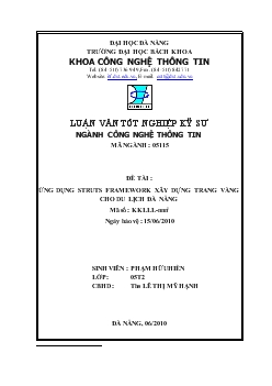 Luận văn Ứng dụng Struts Framework xây dựng trang vàng cho du lịch Đà Nẵng