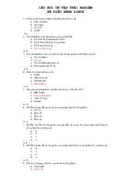 Trắc nghiệm hệ điều hành LINUX
