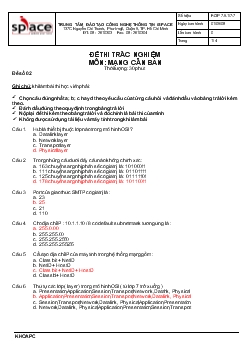 Trắc nghiệm môn mạng cơ bản