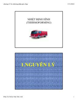 Bài giảng Công nghệ vật liệu nhựa và khuôn mẫu