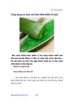 Công dụng và cách chế biến nha đam (lô hội)