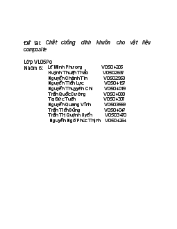 Đề tài Chất chống dính khuôn cho vật liệu composite