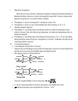 Đề tài Khảo sát sự chảy của nước ở phòng thí nghiệm trong một hệ thống ống dẫn