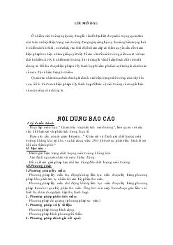 Đề tài Khảo sát và đánh giá chất lượng môi trường không khí tại khu vực hồ công viên 29/3 đối với sự phát triển kinh tế xã hội của thành phố Đà Nẵng