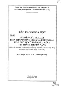 Đề tài Nghiên cứu đề xuất biện pháp phòng ngừa và phuơng án ứng phó sự cố tràn dầu mức I tại thành phố Đà Nẵng