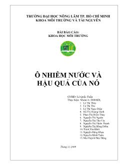 Đề tài Ô nhiễm môi trường nước và hâu quả của nó