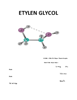 Đề tài Quy trình công nghệ sản xuất Ethylene Glycol và ứng dụng