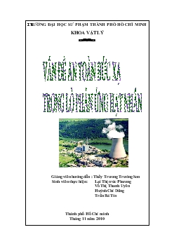 Đề tài Vấn đề an toàn bức xạ trong lò phản ứng hạt nhân