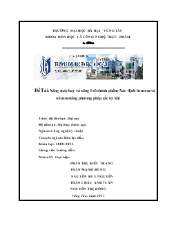 Đề tài Xăng máy bay và xăng ô tô thành phẩm-Xác định benzene và toluene bằng phương pháp sắc ký khí