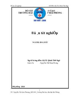 Đồ án Nghiên cứu chế tạo xúc tác cho phản ứng tổng hợp phụ gia bảo quản biodiezel