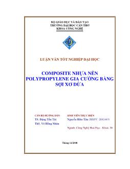 Luận văn Composite nhựa nền Polypropylene gia cường bằng sợi xơ dừa