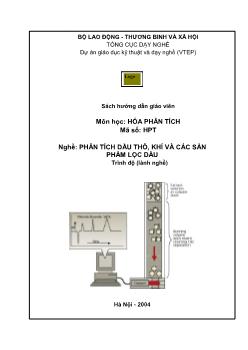 Sách hướng dẫn giáo viên - Mô đun Hóa phân tích