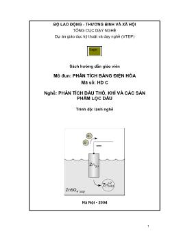 Sách hướng dẫn giáo viên - Mô đun Phân tích bằng điện hóa