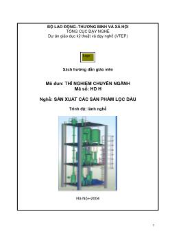 Sách hướng dẫn giáo viên - Mô đun Thí nghiệm chuyên ngành