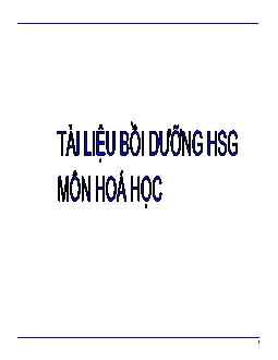 Tài liệu bồi dưỡng học sinh giỏi môn Hóa lớp 9