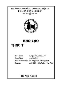 Thực tập tốt nghiệp tại công ty In Đường Sắt