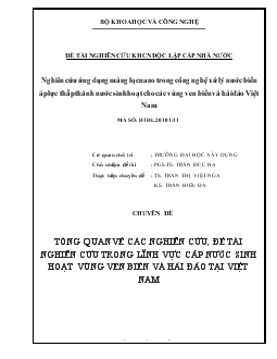 Chuyên đề Tổng quan về các nghiên cứu, nghiên cứu trong lĩnh vực cấp nước sinh hoạt vùng ven biển và hải đảo tại Việt Nam