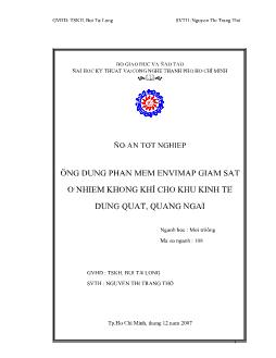 Đồ án Ứng dụng phần mềm envimap giám sát ô nhiễm không khí cho khu kinh tế Dung Quất, Quảng Ngãi