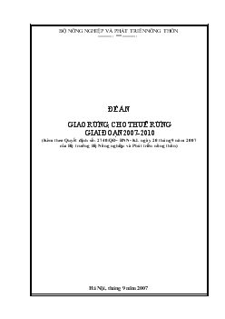 Đề án Giao rừng, cho thuê rừng giai đoạn 2007 - 2010