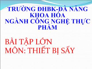 Đề tài Công nghệ sấy các sản phẩm từ bột nhào