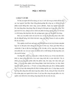 Đề tài Nghiên cứu và ứng dụng chế biến nước giải khát lên men của đài hoa cây bụp dấm Hibiscus sabdariffa L