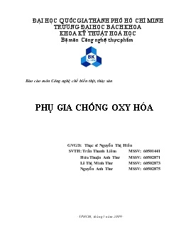 Đề tài Phụ gia chống oxy hóa