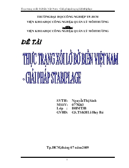 Đề tài Thực trạng xói lở bờ biển Việt Nam – Giải pháp công nghệ Stabiplage