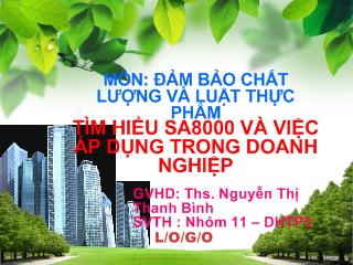 Đề tài Tìm hiểu SA8000 và việc áp dụng trong doanh nghiệp