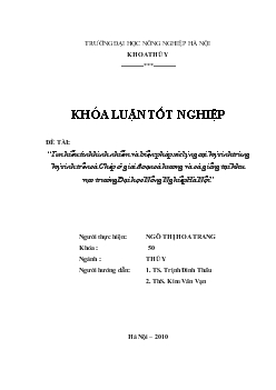 Khóa luận Tìm hiểu tình hình nhiễm và biện pháp xử lý ngoại ký sinh trùng ký sinh trên cá chép ở giai đoạn cá hương và cá giống tại khu vực trường Đại học nông nghiệp Hà Nội