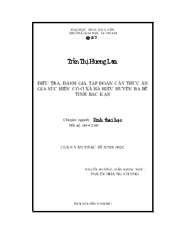 Luận văn Điều tra, đánh giá tập đoàn cây thức ăn gia súc hiện có ở xã Hà Hiệu, huyện Ba Bể, tỉnh Bắc Kạn