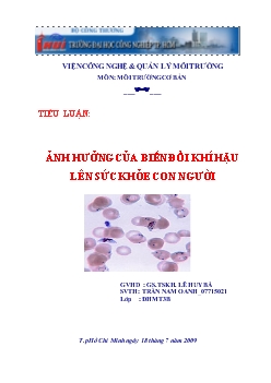 Tiểu luận Ảnh hưởng của biến đổi khí hậu lên sức khỏe con người