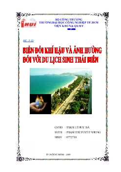 Tiểu luận Biến đổi khí hậu và ảnh hưởng đối với du lịch sinh thái biển